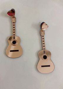 Guitar Heart Dangle Earrings