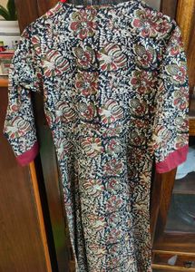Off White And Maroon Printed Anarkali Kurta