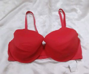 Vibrant Red Padded Bra