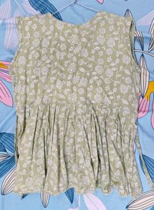 Women's Green Floral Printed Kurta