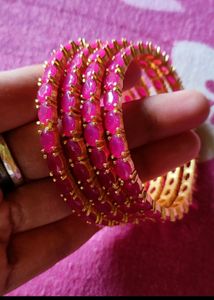 Stunning Ruby Bangles Set