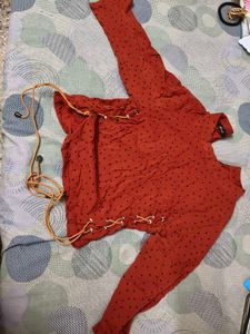 Cute Polka Dot Top For 4-6 years girl full sleeve