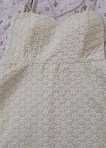 Chic Cream Textured Strappy Dress