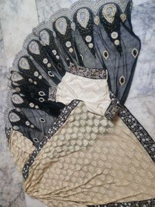 cream and black beautiful color combination net sa