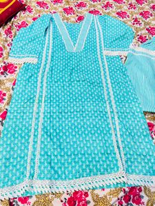 Beautiful Teal Kurta Set with Dupatta