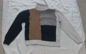 Color Block Turtleneck Sweater