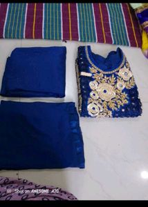 Navy Blue Kurta Set maching jwelary 🎁