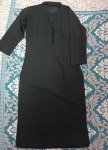 Elegant Black Embroidered Chikankari Kurta