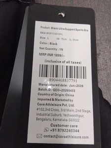 Black Sports Bra with Tag