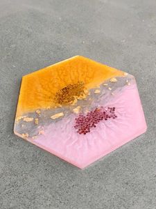 Handmade Hexagonal Resin Coaster❤️