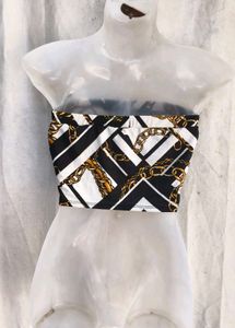 Stylish Chain Print Bandeau Top
