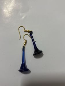 Elegant Blue Glass Drop Earrings