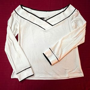 Chic Off-Shoulder Ribbed Top