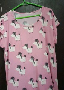 Pink Poodle Pajama Dress