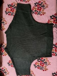 Stylish Gray Knit Wrap Sweater