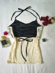 Lace halter corset backless Top🌸