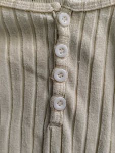 cream henley full sleeve top + fake cami peakin