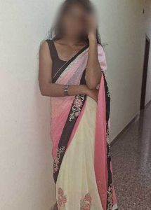 pink ombre saree with velvet border
