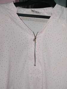 Light Pink Polka Dot Tunic Top
