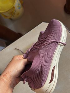 Lavender Knit Lace-Up Sneakers