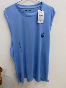 Shein Men's Blue Sleeveless T-Shirt