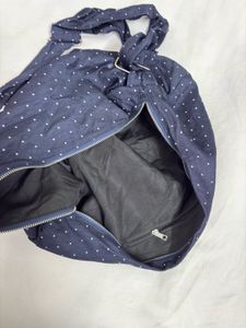 Navy Polka Dot Hobo Bag