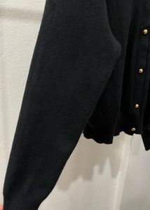 Classic Black Button Cardigan