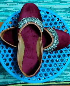 beautiful Velvet cloth shoes with Ghungroo