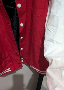 Red &amp; White Bomber Jacket