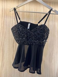 Black Embellished Camisole Top