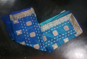 iridescent green and blue saree never used