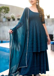 Elegant Teal Kurta Set with Dupatta