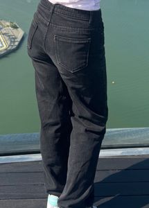 Classic Black Washed Wide-Leg Jeans