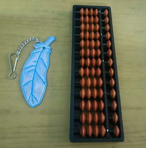 Abacus and Feather Keychain Set