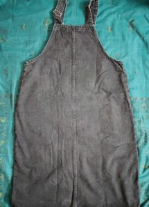 Black Denim Pinafore Dress/dungree dress