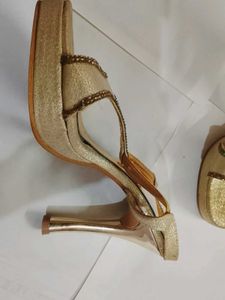 ✨ MaySun Champagne Gold Party Wear Heels✨