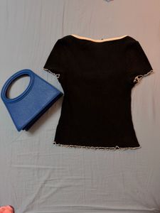 Black bow-tie top