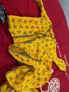 Vibrant Yellow Printed Lehenga Choli Set