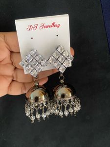 Sparkling Jhumka Earrings with Cubic Zirconia💘🥰