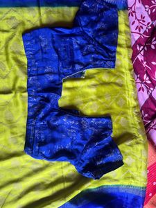 Silk Saree with Blue Border