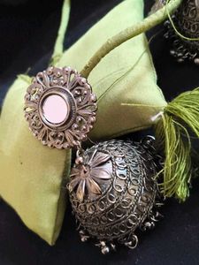 Silver Jhumka Earrings
