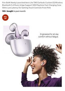 Fireboltt's Aero lite TWS Earbuds - Frost pink