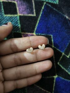 Sparkling Heart Stud Earrings