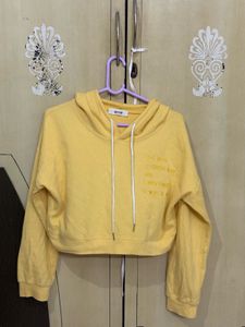 Cute Yellow Cropped Hoodie