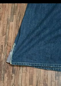 Y2K blue denim midi skirt