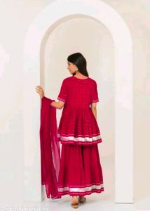 Maroon Kurta Sharara dupatta