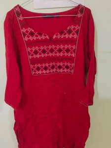 Vibrant Pink Embroidered Kurta