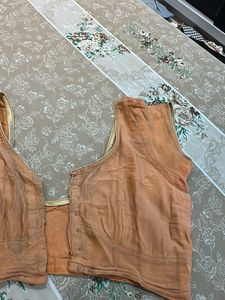 Designer Peach Blouse with Gota Patti