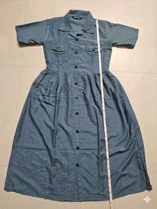 Stylish Blue Shirt Dress