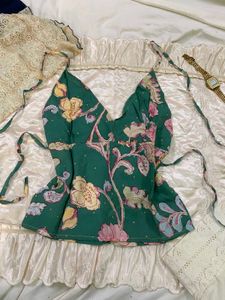 y2k Floral Halter Neck Top